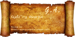 Győry Avarka névjegykártya